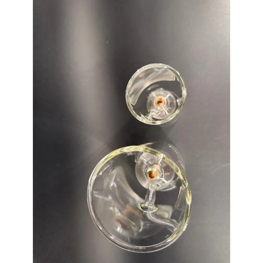 Wolfard Glass Oil Lamps Set 2 Hand Blown Glass Hurricane Candle Lanterns Modern